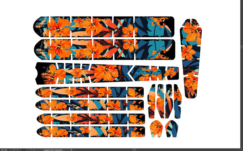 Hawaiian Lotus Leaf Pattern Bike Tattoo Kit