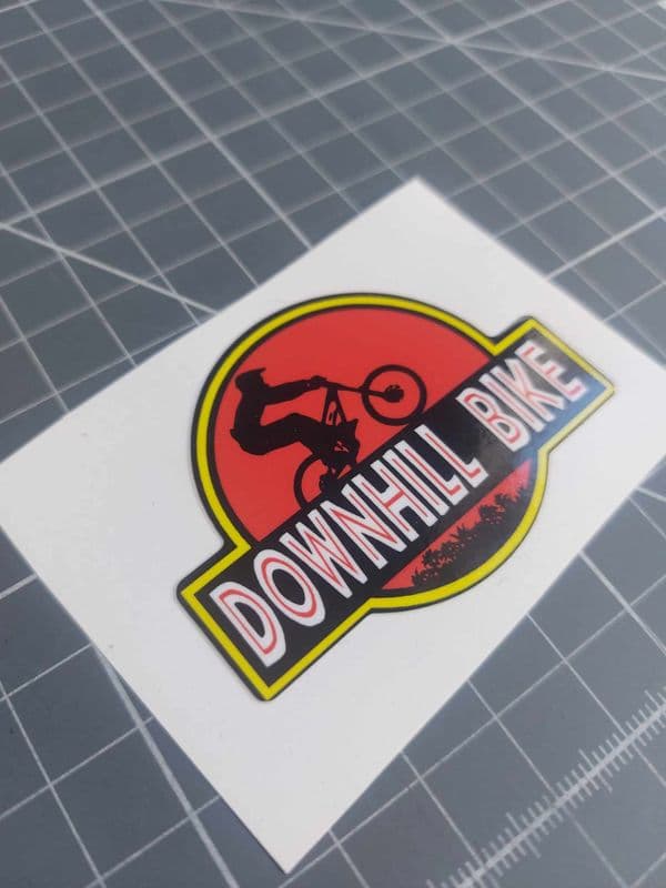 Jurrasic Park Downhill Bike Badge Spoof