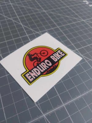 Jurrasic Park Enduro Bike Badge Spoof