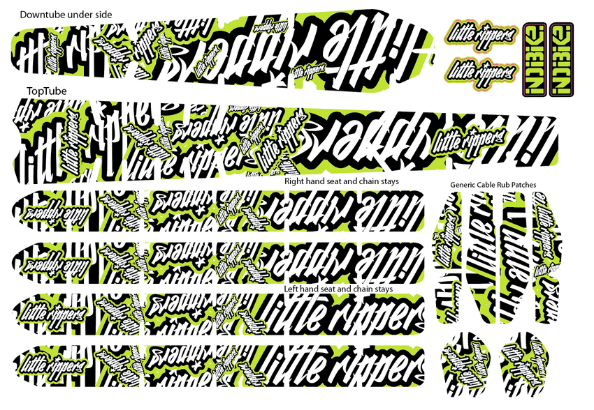 Little Rippers Logo Pattern BikeTattoo Kit Protective Kit