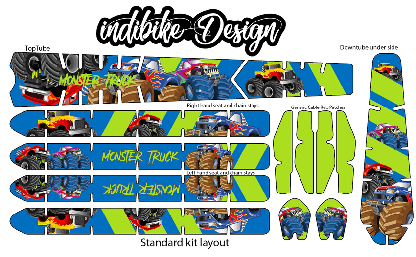 Monster Truck Pattern Bike Tattoo Kit