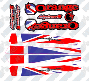 Orange Alpine6 Union Jack Custom Decal Kit