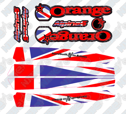 Orange Alpine6 Union Jack Custom Decal Kit