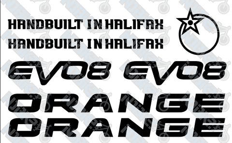 Orange EVO 8 Decal Set