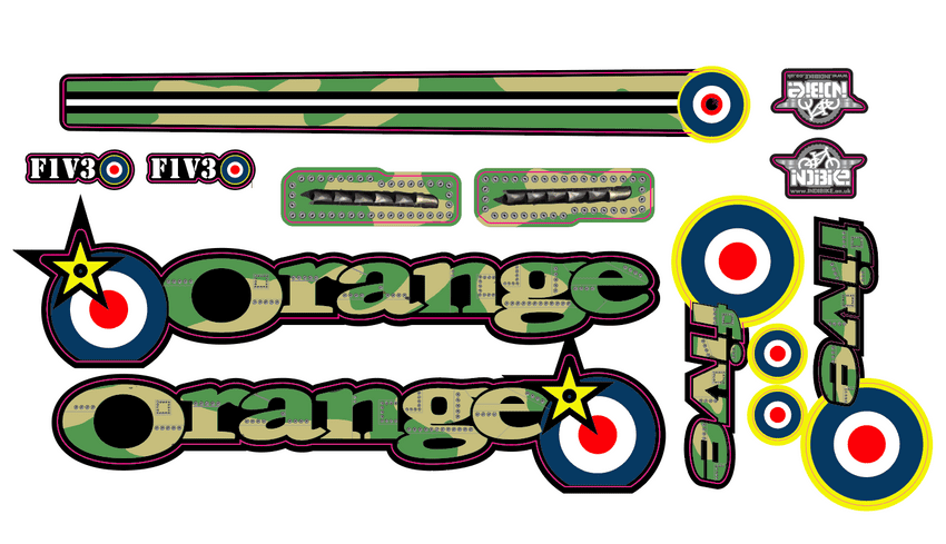 Orange Five Spitfire Custom Decal Sticker Graphic Kit RAF Camouflage