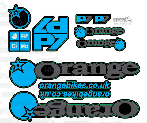 Orange P7 Cro-Mo Frame Graphics