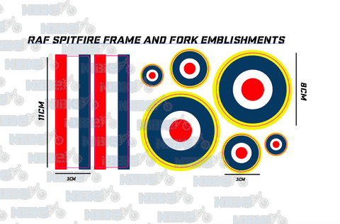 RAF Bomber/Spitfire Frame Fork Embellishments