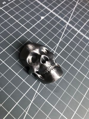 Realistic Skull Head Tube Badge