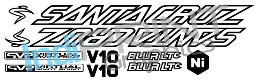 Santacruz V10, Blur, Bullit or Driver 8 Graphic set