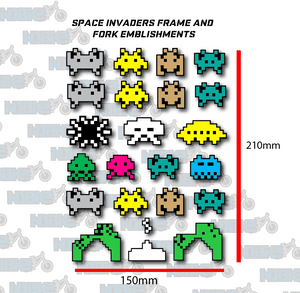 Space Invaders Frame & Fork Embellishments Bike Stickers