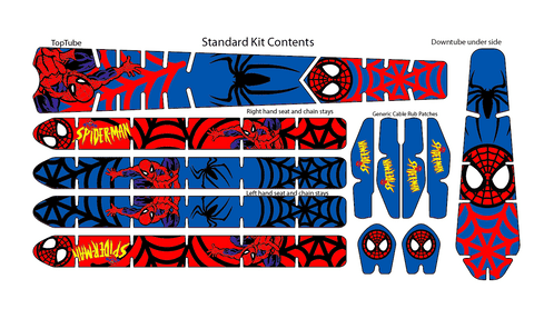 Spiderman Pattern Bike Tattoo Kit