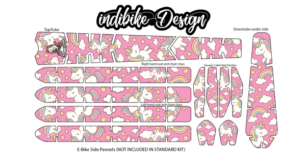 Unicorn Stars & Rainbow BikeTattoo Kit (custom option)