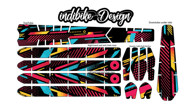 Vector Line Multicolour  Pattern Bike Tattoo Kit