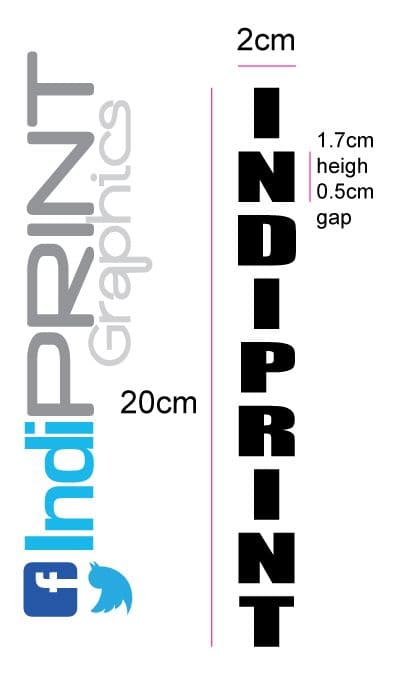 Vertical Bold Text Decal