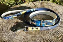 BioThane® Printed Buckle Collar - Blue Gold Marble