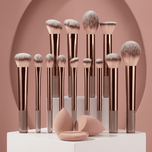 15 pcs Ultra Soft Bronze Make up Brush Set
