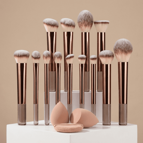 15 pcs Ultra Soft Bronze Make up Brush Set