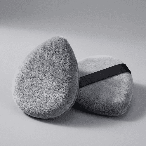 2x Super Soft Large Tear Drop Velvet Powder Puffs for Precise Makeup Application