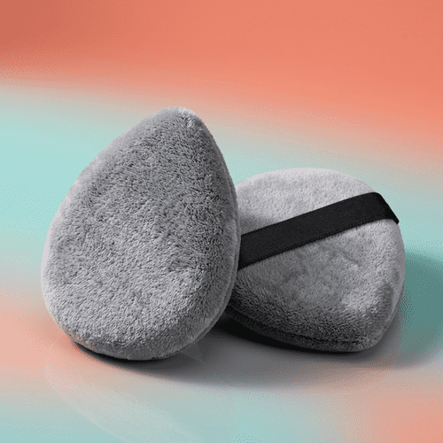 2x Super Soft Large Tear Drop Velvet Powder Puffs for Precise Makeup Application