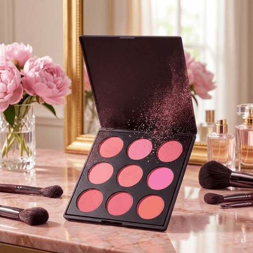 ABeauty 9 Colour Blusher & Highlighter Palette – High Pigment, Long-Lasting Blush, Vegan & Cruelty-F