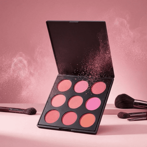 ABeauty 9 Colour Blusher & Highlighter Palette – High Pigment, Long-Lasting Blush, Vegan & Cruelty-F