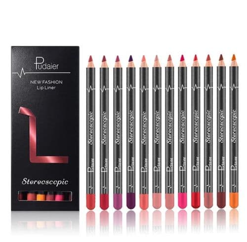 Pudaier 12 Matte Waterproof Lip Liner Set – Long-Lasting, Smudge-Proof, Vegan & Cruelty-Free