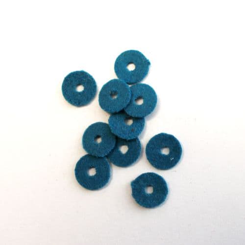 Blue felt washers for tuning pins x 10