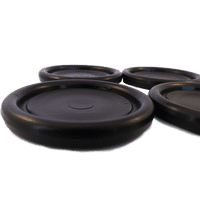 Castor Cups Black Plastic 6.8cm - set of 4