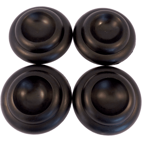 Castor Cups Black Plastic 8cm - set of 4