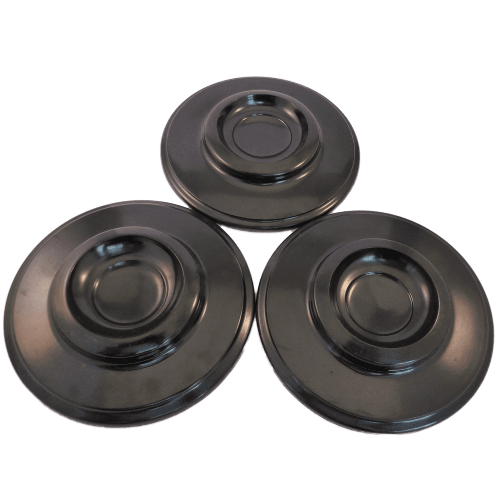 Castor Cups Black Plastic for smaller grand wheels - set of 3