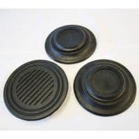Castor Cups Black Rubber for larger grand wheels - set of 3