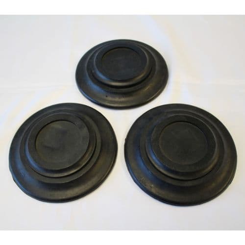 Castor Cups Black Rubber for larger grand wheels - set of 3
