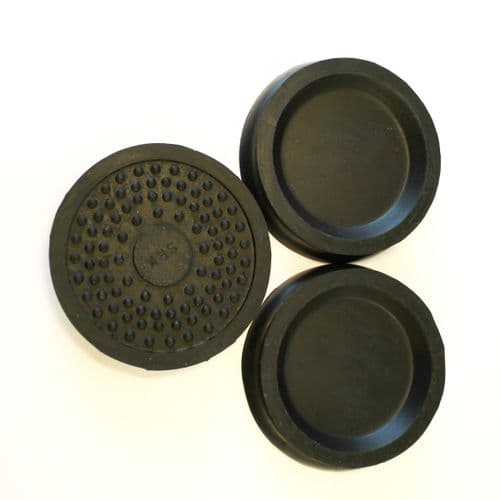 Castor Cups Black Rubber Medium - set of 3