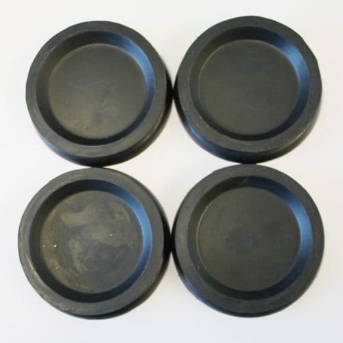 Castor Cups Black Rubber Medium - set of 4