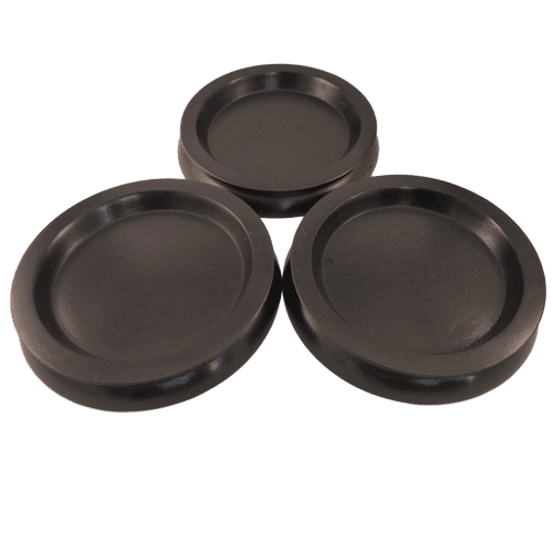 Castor Cups Black wood Large - set of 3