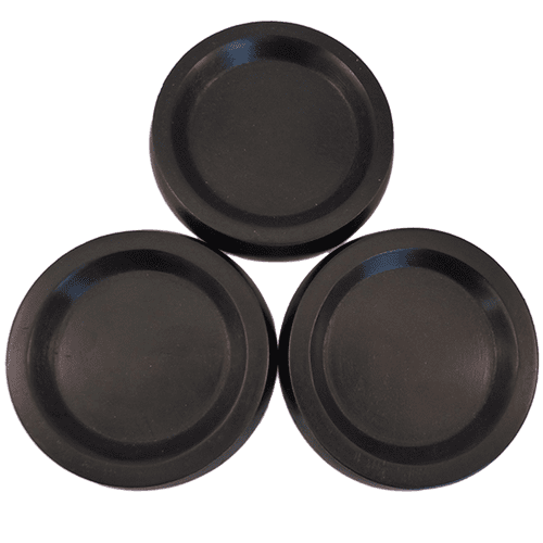 Castor Cups Black wood Medium - set of 3