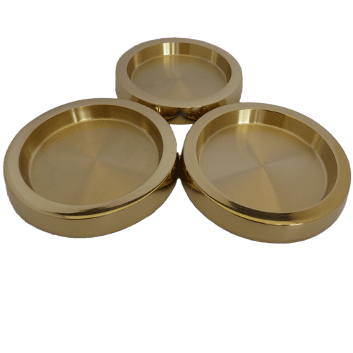 Castor Cups Brass Large - set of 3