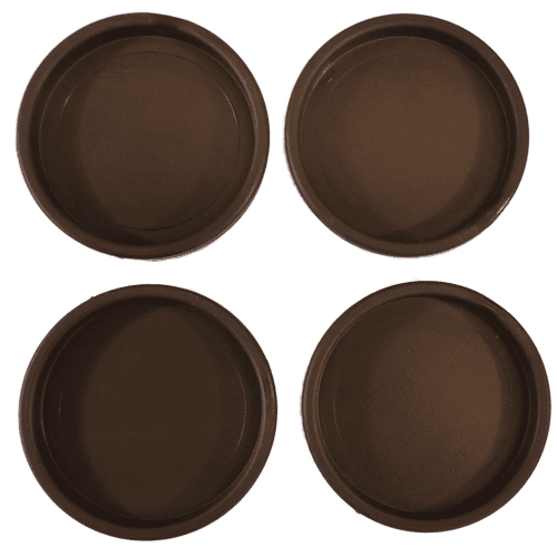 Castor Cups Brown Plastic 6.9cm