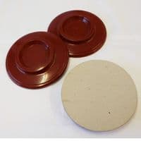 Castor Cups Brown Plastic for larger grand wheels - set of 3