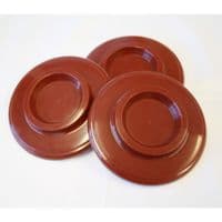 Castor Cups Brown Plastic for larger grand wheels - set of 3