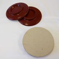 Castor Cups Brown Plastic for larger grand wheels - set of 3