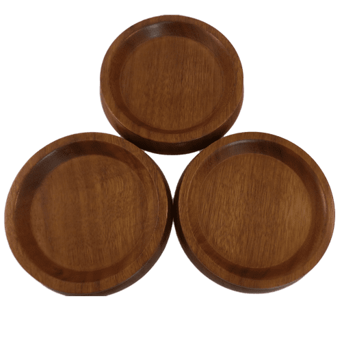 Castor Cups Laurel wood Large - set of 3