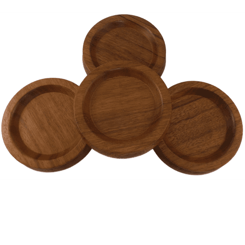 Castor Cups Laurel wood Medium - set of 4