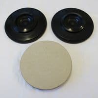 Castor Cups Plastic Black for Castor smaller grand wheels - set of 3