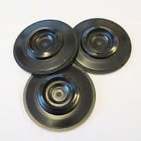 Castor Cups Plastic Black for Castor smaller grand wheels - set of 3