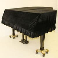 Dust cover for grand piano black velvet