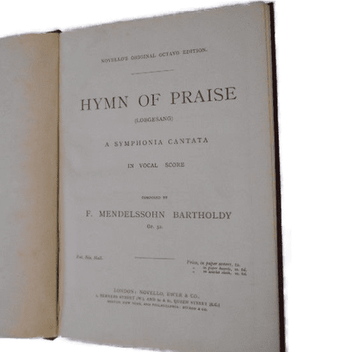 Hymn of Praise by F. Mendelssohn Bartholdy - Novello's Edition