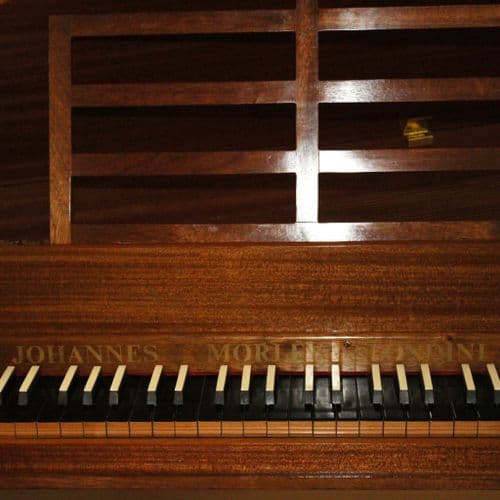 John Morley 5 octave spinet Mahogany c1968 No.1785