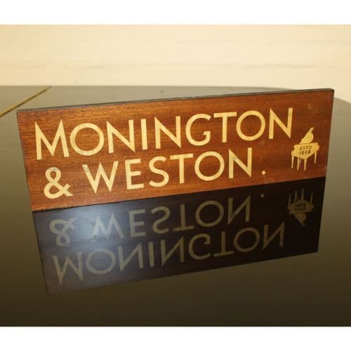 Monington & Weston vintage wooden board advertising sign