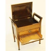 Music stool with drawers walnut antique